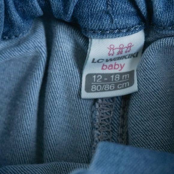 LC Waikiki Denim Pants Kids 12-18m Blue Light Wash Elastic Waist - Picture 4 of 8